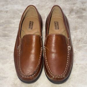 Johnston & Murphy Tan Leather Slip-On Loafers
